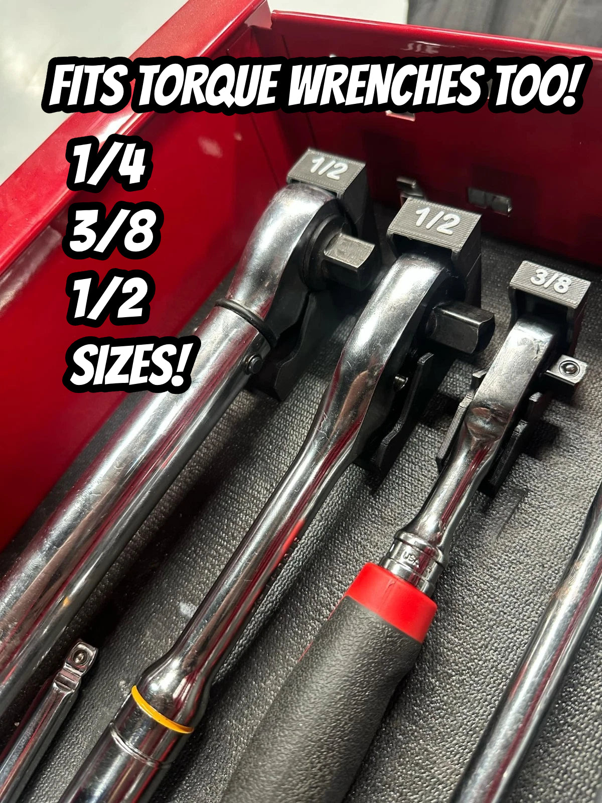 Magnetic Modular Ratchet Organizer Magnetic (1/4”, 3/8”, 1/2